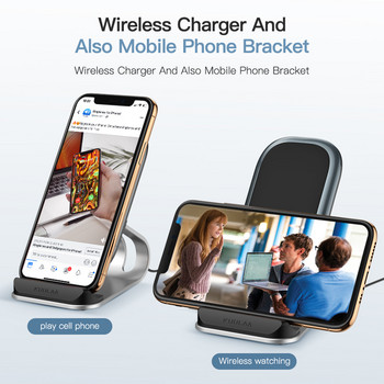 KUULAA Qi Wireless Charger 15W Fast Charging for iPhone 12 11 pro max xiaomi mi 11 X Dock Station Θήκη τηλεφώνου Φορτιστής