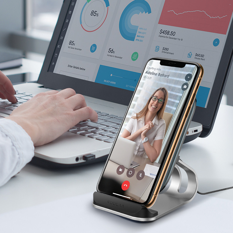 Încărcător fără fir KUULAA Qi 15W Încărcare rapidă pentru iPhone 12 11 pro max xiaomi mi 11 X Dock Station Suport telefon Încărcător