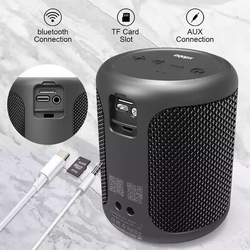 Difuzor Bluetooth portabil fără fir XDOBO 15W TWS Stereo Mini coloană în aer liber IPX6 Subwoofer rezistent la apă 3600mAh Casetă de sunet TF AUX