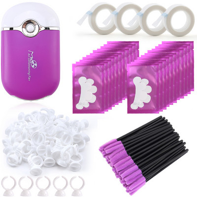 175PCS/Set Umjetne trepavice Set alata za ekstenziju USB ventilator za trepavice Jastučići za oči Ljepilni prsten Silikonske četkice za obrve Traka za presađivanje