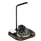 Dock de încărcare fără fir 3 în 1 cu lampă pentru iPhone 14 13 12 Stație de încărcare rapidă QI pentru Apple Watch Airpods Pro 2 3