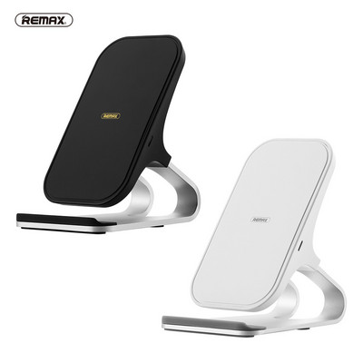 Remax 10W безжично зарядно устройство от алуминиева сплав, вертикална настолна стойка, бързо зареждане за iPhone/Samsung/Xiaomi/Huawei