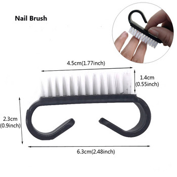 Μαύρο κιτ μανικιούρ 5 τεμαχίων Σφουγγάρι ακρυλική λίμα για γυάλισμα 100/180 Nails Brush Cleaning Dust Polishing Block for Nail Trimming