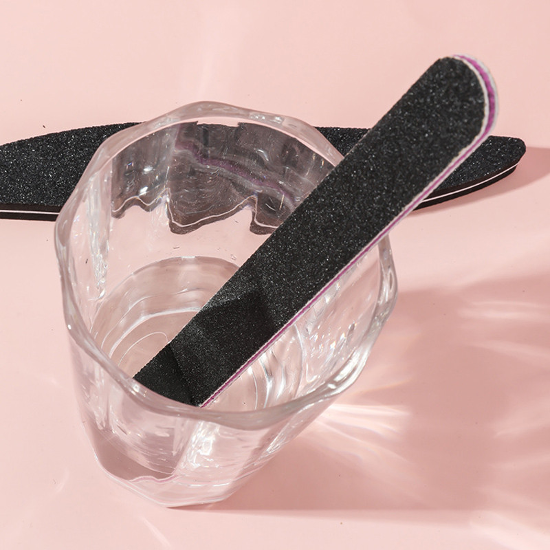 Kit de manichiură neagră, 5 bucăți, pile acrilice cu burete pentru lustruirea unghiilor 100/180 perie pentru curățarea prafului bloc de lustruit pentru tunderea unghiilor