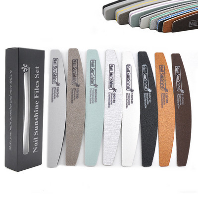 8 gab./kastē Nagu vīļu komplekts Slīpēšanas bufera bloks Pedikīrs Manikīrs 80/100/120/150/180/240/1000 Limas Nailfile Gēla nagu vīles Instrumenti