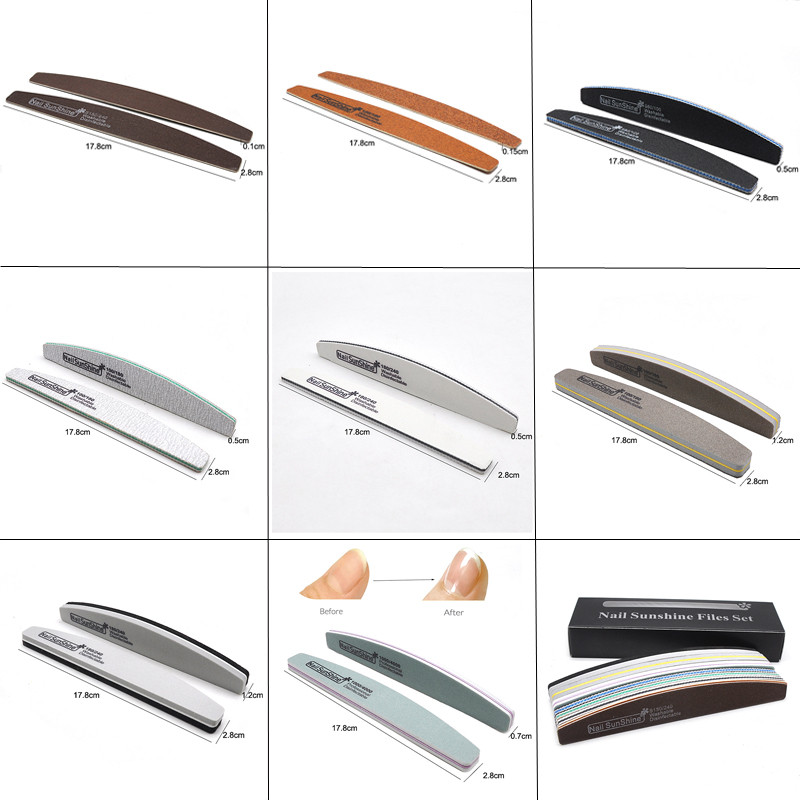 Set de pile de unghii 8 buc/cutie Bloc tampon de șlefuire Pedichiură Manichiură 80/100/120/150/180/240/1000 Limas Pile de unghii cu gel Instrumente