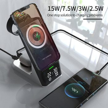 Μαγνητικοί ασύρματοι φορτιστές 15W 3 σε 1 για Iphone 12 13 14 Pro Max Ξυπνητήρι Apple Watch 8 7 6 Airpods Pro Wireless Chargers