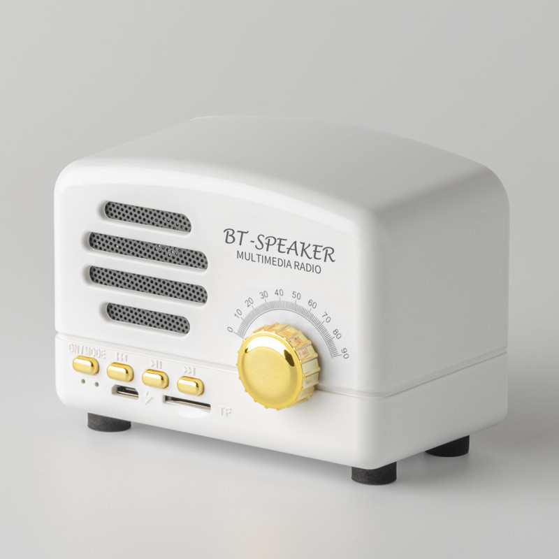 Mini difuzor Bluetooth portabil, clasic, fără fir, retro, vintage, stil vechi, card SD TF pentru călătorii în aer liber, acasă, bucătărie