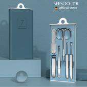 Set de manichiură Seesoo 3/4/6 buc. Cutter profesional pentru unghii Seturi de pedichiură din oțel inoxidabil Clipper pentru sprâncene Set de pile de unghii Instrumente de frumusețe
