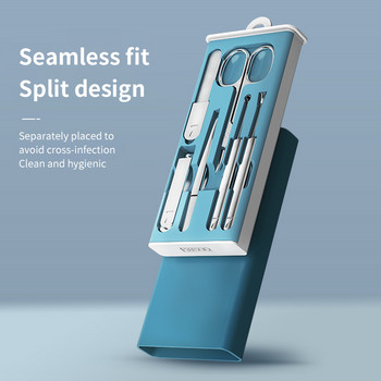 Seesoo 3/4/6Pcs Комплект за маникюр Професионална резачка за нокти Комплекти за педикюр от неръждаема стомана Машинка за подстригване на вежди Комплект пила за нокти Инструменти за красота