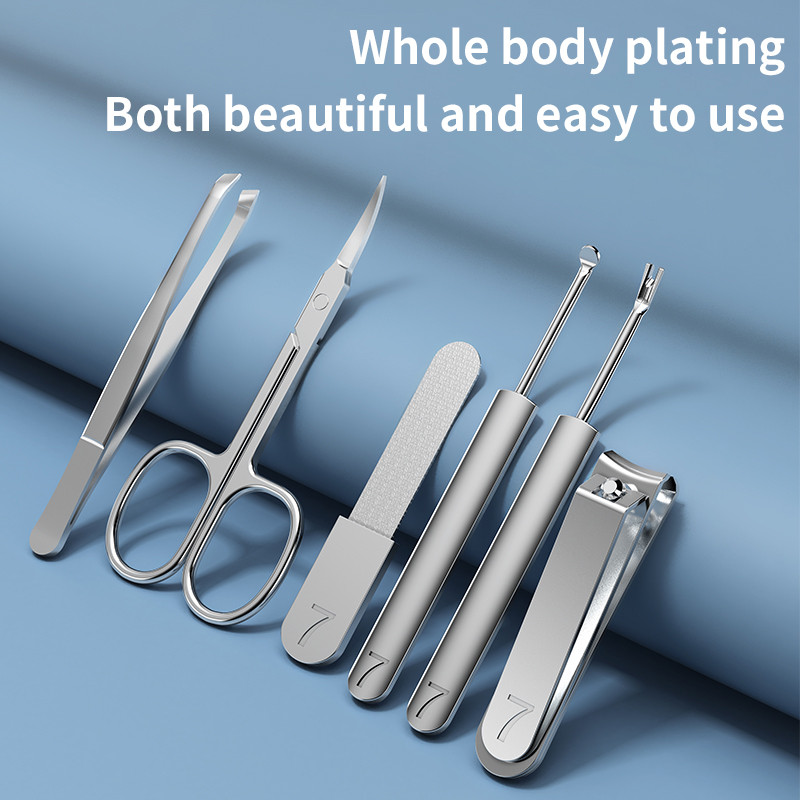 Set de manichiură Seesoo 3/4/6 buc. Cutter profesional pentru unghii Seturi de pedichiură din oțel inoxidabil Clipper pentru sprâncene Set de pile de unghii Instrumente de frumusețe