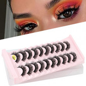 10 Pairs mākslīgās skropstas Wispy Thick Natural Curl Roku darbs pūkains 7D imitācija ūdeles matu skropstas pieaudzēšana pestañas postizas