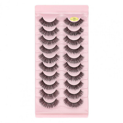 10 Pairs mākslīgās skropstas Wispy Thick Natural Curl Roku darbs pūkains 7D imitācija ūdeles matu skropstas pieaudzēšana pestañas postizas