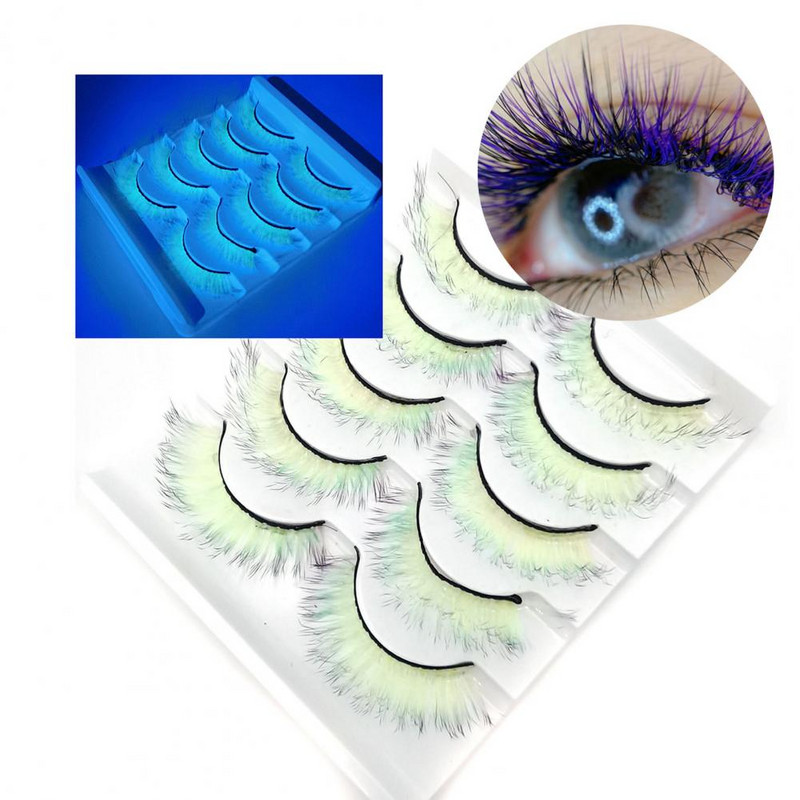 5 perechi de gene false 3D moi, confortabile de purtat, imitație de nurcă, culoare gradient, frumusețe, gene false pentru performanță