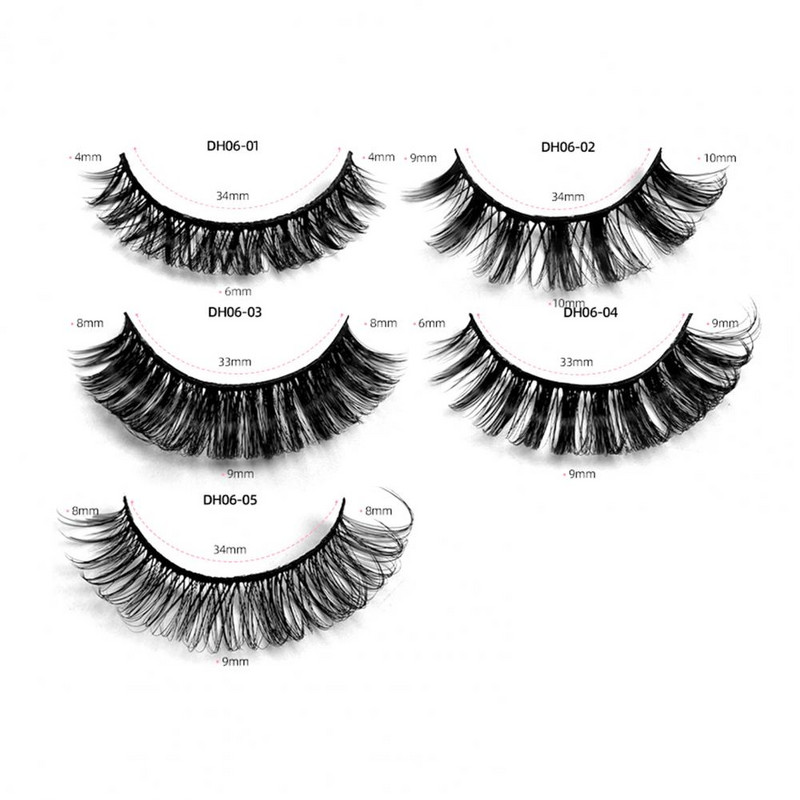 10 ζεύγη ψεύτικες βλεφαρίδες χωρίς υπολείμματα Σε σχήμα D 3D εφέ Lady Handmade Extensions Εργαλείο μακιγιάζ για ψεύτικες βλεφαρίδες