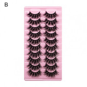 10 pari/kutija Debele umjetne trepavice Lijepe guste šminke Ekstenzije trepavica Imitacija nerc 3D umjetne trepavice