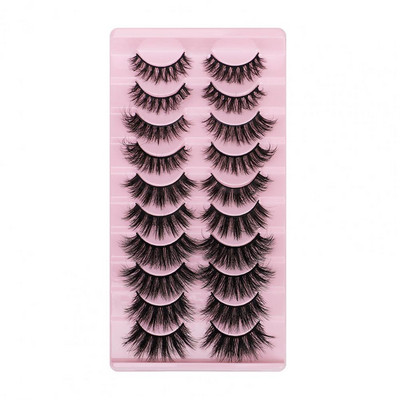 10 pari/kutija Debele umjetne trepavice Lijepe guste šminke Ekstenzije trepavica Imitacija nerc 3D umjetne trepavice