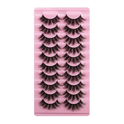 10 pari/kutija Debele umjetne trepavice Lijepe guste šminke Ekstenzije trepavica Imitacija nerc 3D umjetne trepavice