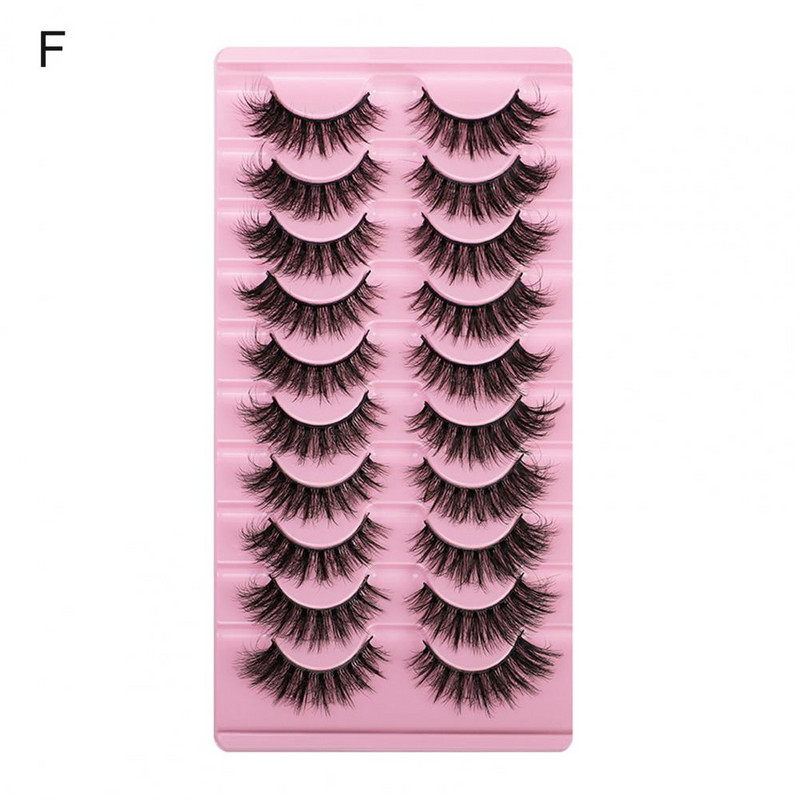 10 pari/kutija Debele umjetne trepavice Lijepe guste šminke Ekstenzije trepavica Imitacija nerc 3D umjetne trepavice