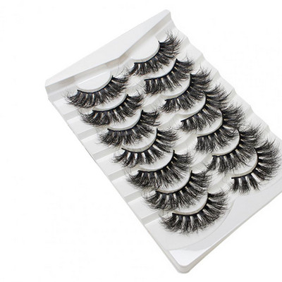 7 perechi de gene false, naturale, dramatice, lungi, pufoase, cu volum fals, extensie pentru gene, instrument de machiaj pentru petrecere