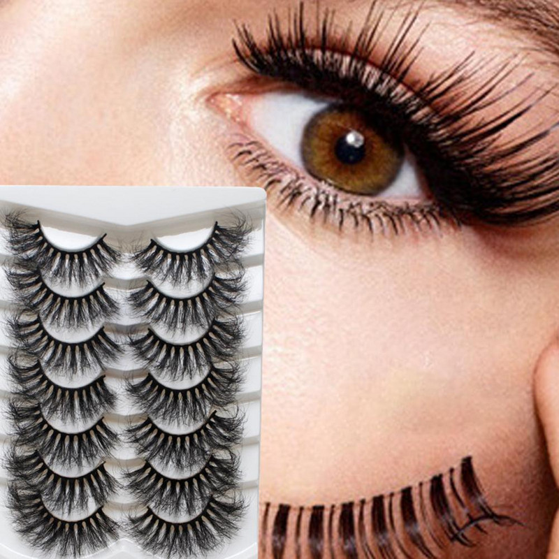 7 perechi de gene false, naturale, dramatice, lungi, pufoase, cu volum fals, extensie pentru gene, instrument de machiaj pentru petrecere