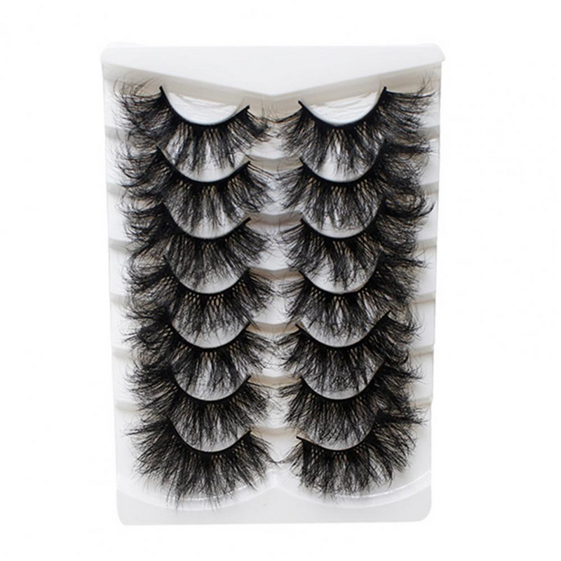 7 perechi de gene false, naturale, dramatice, lungi, pufoase, cu volum fals, extensie pentru gene, instrument de machiaj pentru petrecere