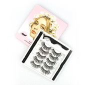 5 чифта магнитни мигли и комплект очна линия Естествени фалшиви мигли Течна очна линия и водоустойчив комплект пинсети Инструменти за грим