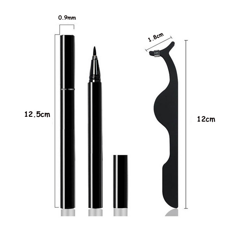 5 чифта магнитни мигли и комплект очна линия Естествени фалшиви мигли Течна очна линия и водоустойчив комплект пинсети Инструменти за грим