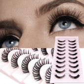 10 pari umjetnih trepavica Fluffy Natural Look Wispy 3D Curling Faux Mink Lashes Alat za šminkanje za žene pestañas postizas