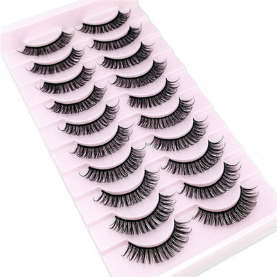 10 pari umjetnih trepavica Fluffy Natural Look Wispy 3D Curling Faux Mink Lashes Alat za šminkanje za žene pestañas postizas