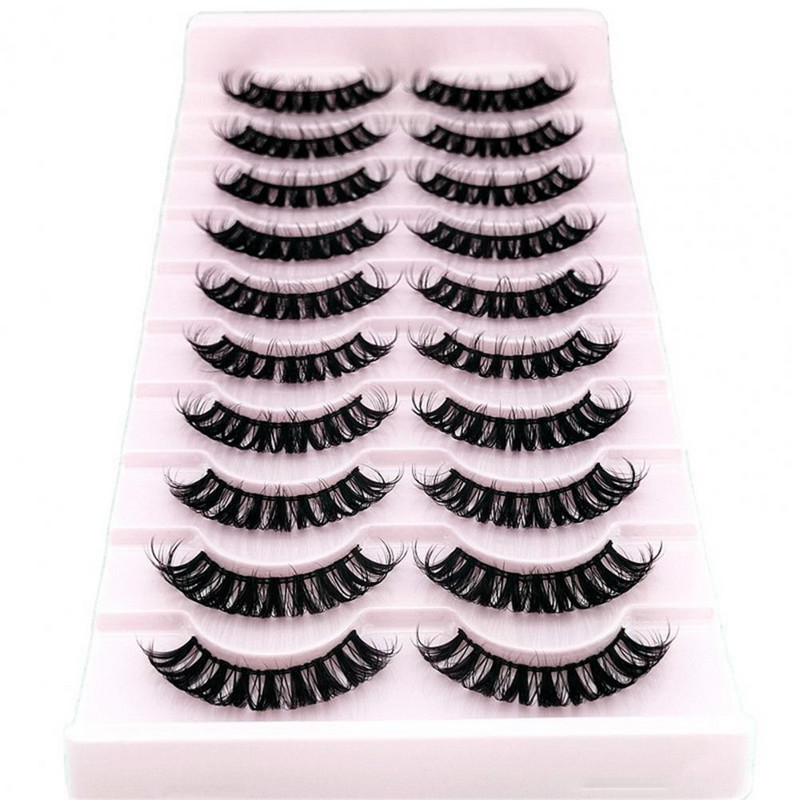 10 pari umjetnih trepavica Fluffy Natural Look Wispy 3D Curling Faux Mink Lashes Alat za šminkanje za žene pestañas postizas