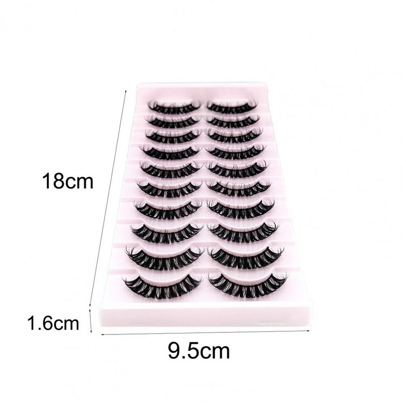 10 pari umjetnih trepavica Fluffy Natural Look Wispy 3D Curling Faux Mink Lashes Alat za šminkanje za žene pestañas postizas
