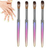 4PCS Nail Art kistovi za akrilni puder Ljubičasti kristalni akrilni kist Akrilna aplikacija Nadogradnja noktiju Rezbarenje Nail Salon Home