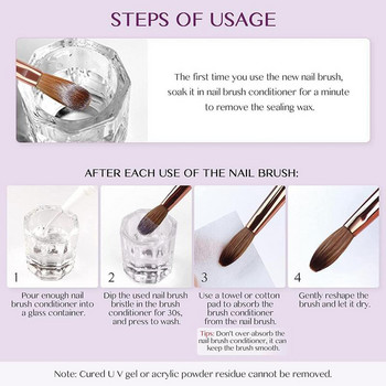 4 τμχ Nail Art Brushes For Acrylic Powder Purple Crystal Acrylic Brush Acrylic Application Nail Extension Carving Nail Salon Home