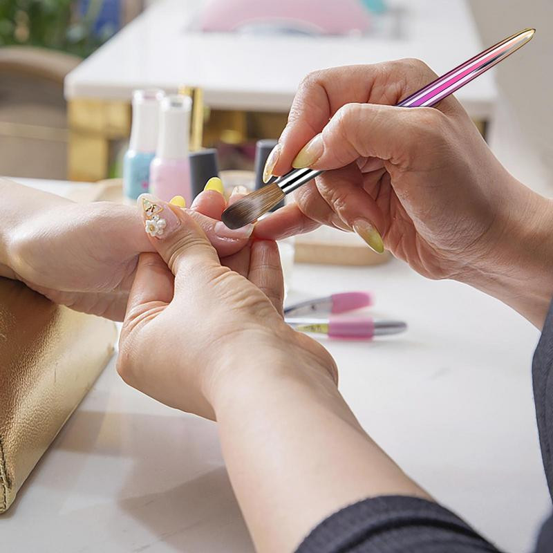 4PCS Nail Art kistovi za akrilni puder Ljubičasti kristalni akrilni kist Akrilna aplikacija Nadogradnja noktiju Rezbarenje Nail Salon Home