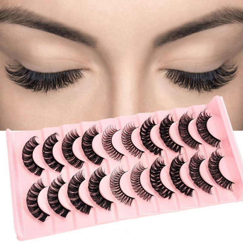 10 pari/kutija Debele umjetne trepavice Bush Exaggerate 3D Effect Višekratna kovrčava Alat za Noć vještica Kemijska vlakna Ljepota Umjetne trepavice