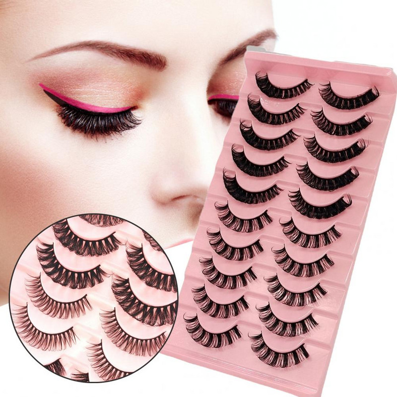 10 pari/kutija Debele umjetne trepavice Bush Exaggerate 3D Effect Višekratna kovrčava Alat za Noć vještica Kemijska vlakna Ljepota Umjetne trepavice