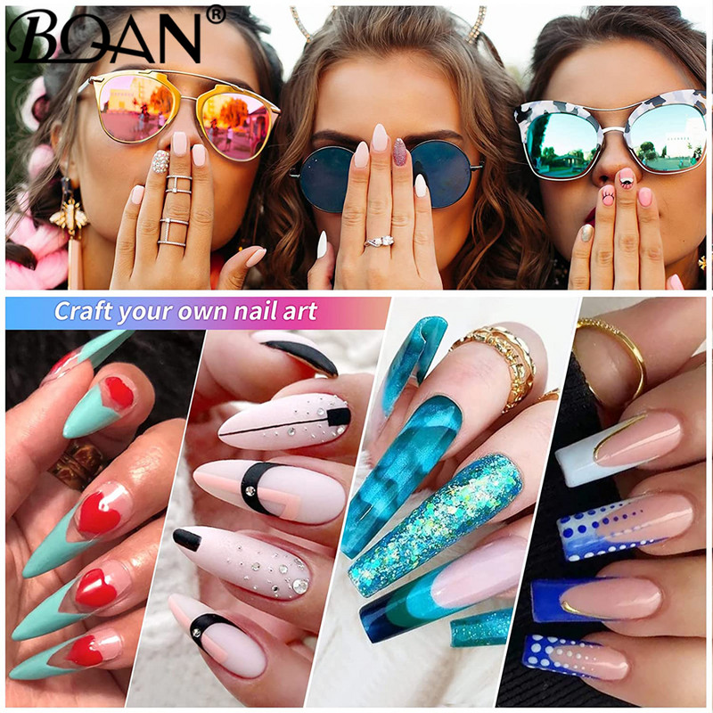 BQAN #8-#18 Kolinsky Pensule acrilice pentru unghii Perii 3D pentru unghii pure lucrate manual pentru aplicarea acrilului Set profesional de pensule pentru unghii