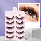 5 pari/kutija trepavica Moderne ljepotice Umjetne trepavice s efektom dvostrukih kapaka Praktične umjetne trepavice