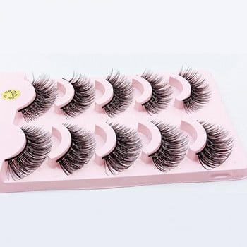 5 Pairs/Box Eyelashes Trendy Beauty Fake βλεφαρίδες με εφέ διπλού βλεφάρου Βολικές τεχνητές βλεφαρίδες