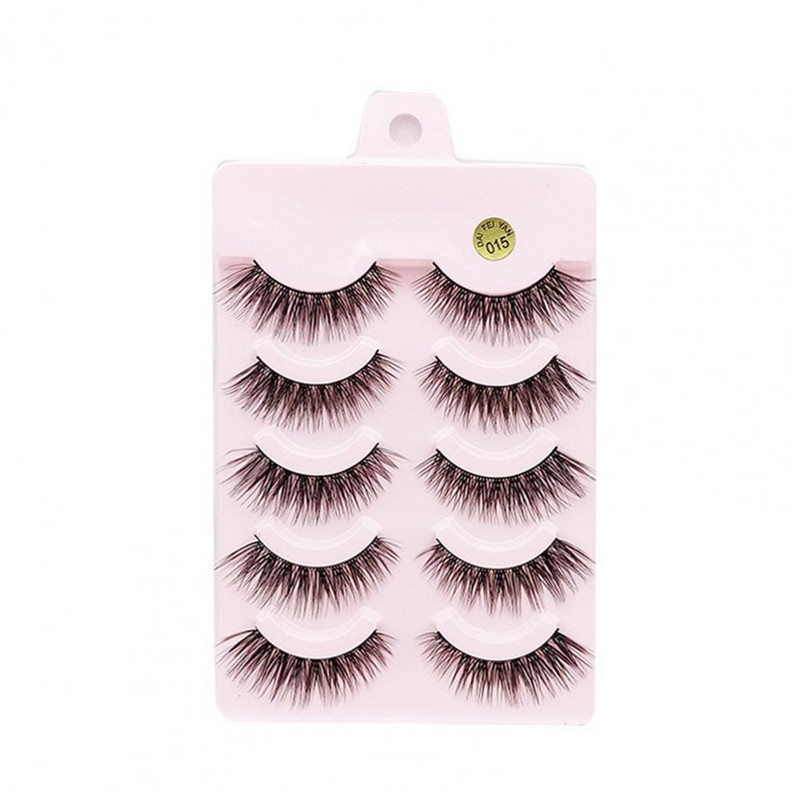 5 pari/kutija trepavica Moderne ljepotice Umjetne trepavice s efektom dvostrukih kapaka Praktične umjetne trepavice