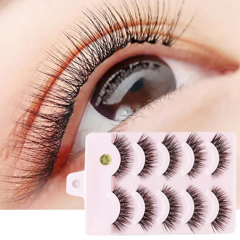 5 pari/kutija trepavica Moderne ljepotice Umjetne trepavice s efektom dvostrukih kapaka Praktične umjetne trepavice