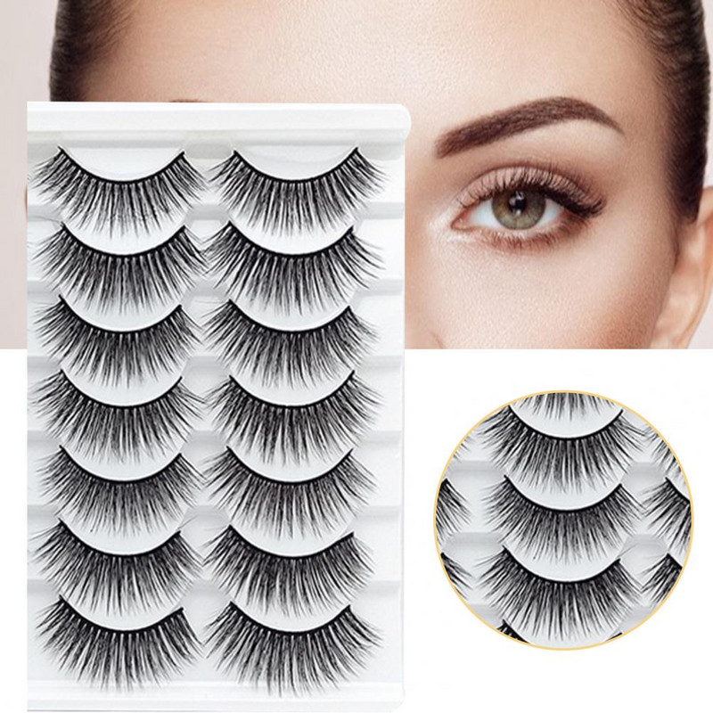 14 perechi de gene artificiale negre, pufoase, dense, din fibre chimice, frumusețe, gene false pentru ochi