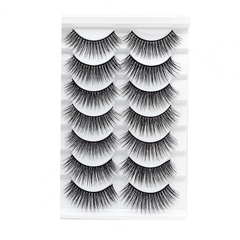 14 perechi de gene artificiale negre, pufoase, dense, din fibre chimice, frumusețe, gene false pentru ochi
