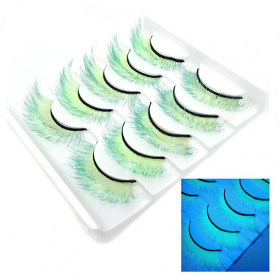 5 pāri 3D mākslīgās skropstas Jauka izskata daudzkrāsu 3D grima pieaudzēšana Skropstas Mini mākslīgās skropstas