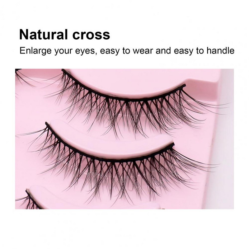 Фалшиви мигли Моден ефект на очна линия Естествен грим Кръстосани изкуствени мигли за косплей Изкуствени мигли Грим за мигли