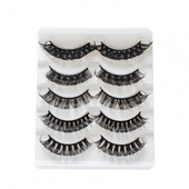 5 pari/kutija Set umjetnih trepavica, meke, udobne za nošenje, trodimenzionalne guste umjetne trepavice početnici