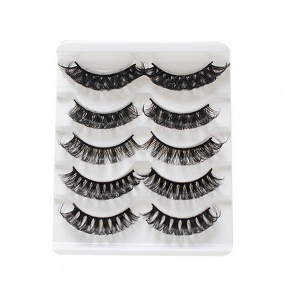 5 pari/kutija Set umjetnih trepavica, meke, udobne za nošenje, trodimenzionalne guste umjetne trepavice početnici