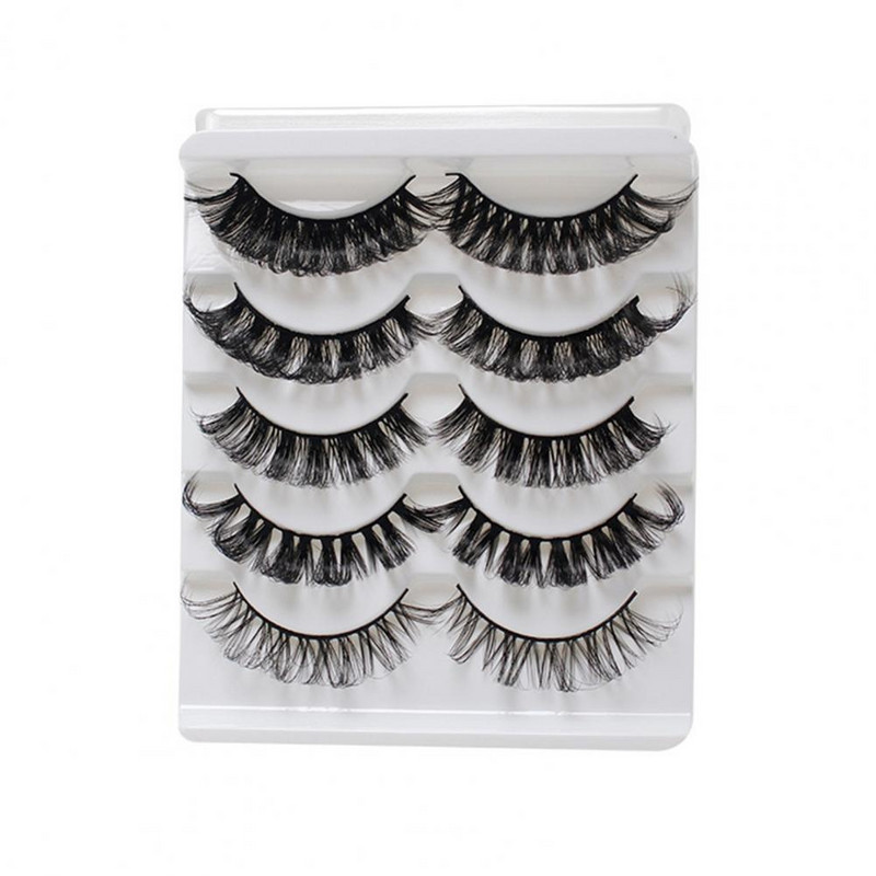 5 pari/kutija Set umjetnih trepavica, meke, udobne za nošenje, trodimenzionalne guste umjetne trepavice početnici