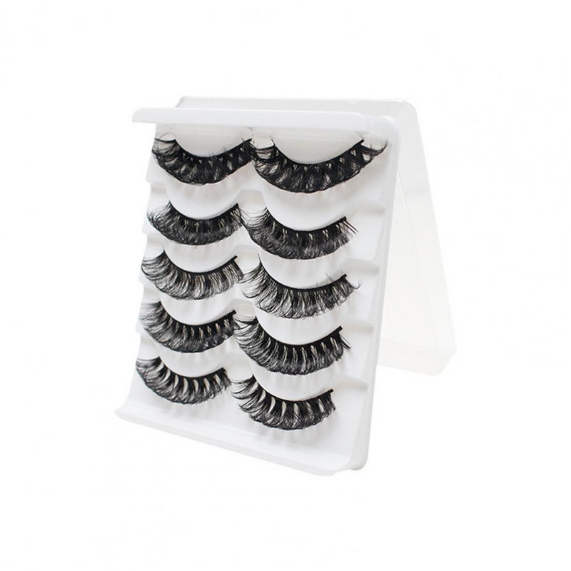 5 pari/kutija Set umjetnih trepavica, meke, udobne za nošenje, trodimenzionalne guste umjetne trepavice početnici